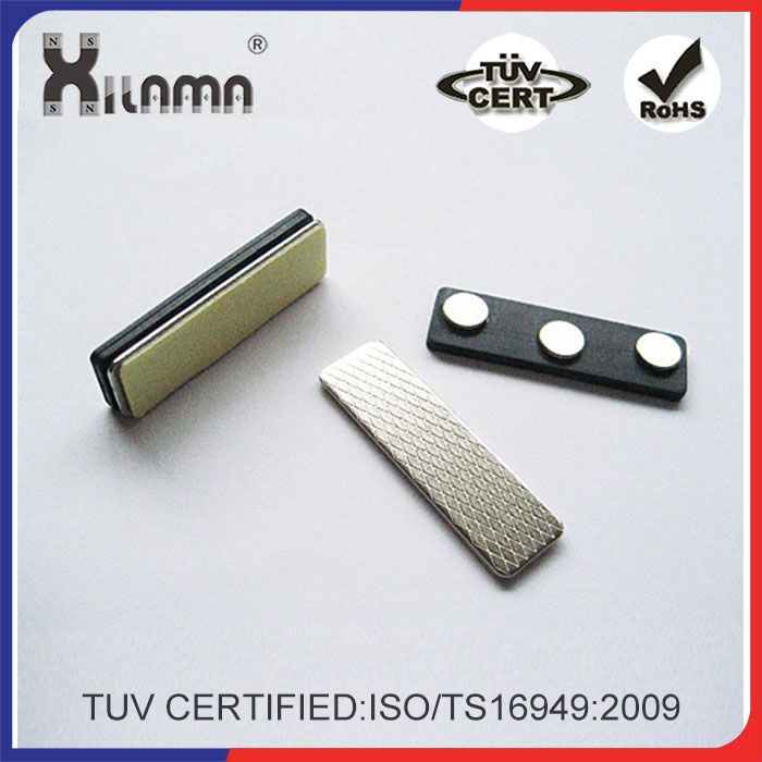 Name Badges with Super Strong Magnetic Fastener - Bulk Silver / Blk Blank Plastic Name Tags