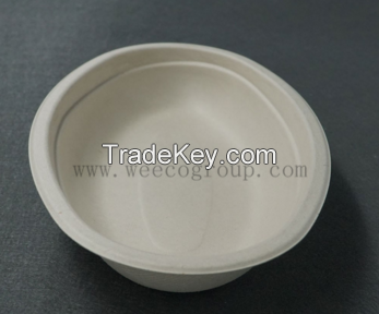 Square Biodegradable Sugarcane Pulp Paper Bowl for Food Use