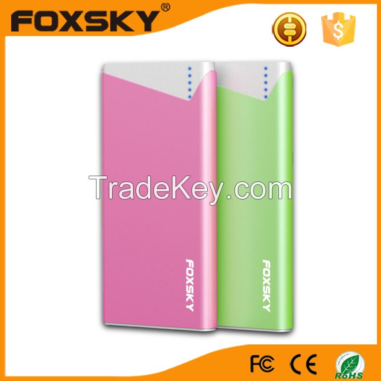 Best quality Type-C port QC2.0 fast charging mobile power bank 10000mah