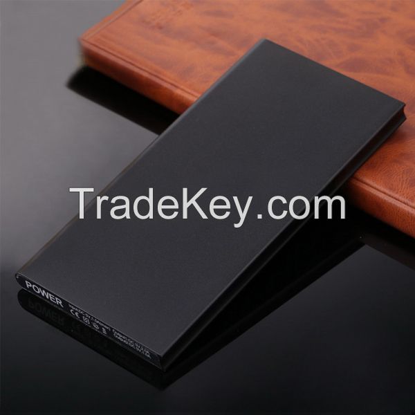 Super slim book shape power bank 10000mah portable lithium battery charger 