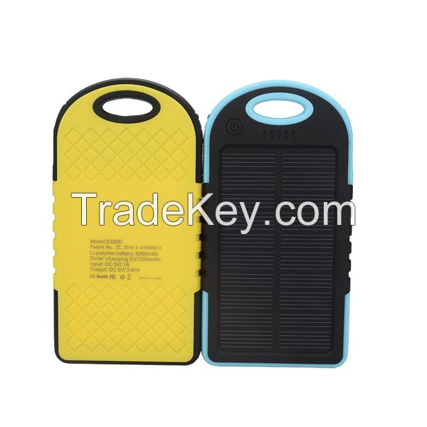 Fashion solar power bank 5000mah solar battery charger