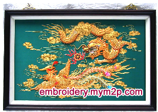 wall hanging with handmade embroidery painting