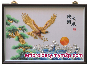 wall hanging with handmade embroidery ---eagle