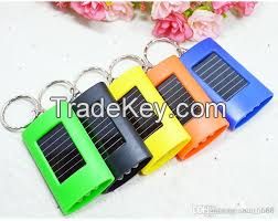 Solar Mini 3 LED Flashlight with Keychain