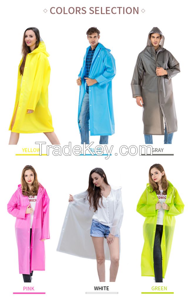 cheap price factory pvc plastic long raincoat unisex hooded