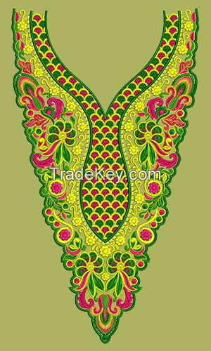 Dress Embroidery Design - Neck-Yoke-Gala