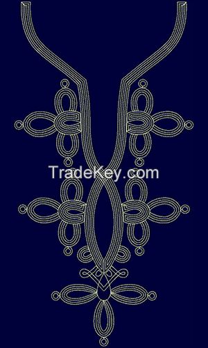 Cording Neck Embroidery Design