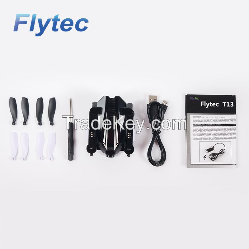 Flytec T13 mini foldable quadcopter APP control pocket drone 3D frame design with 720p wifi fpv wide angle hd camera