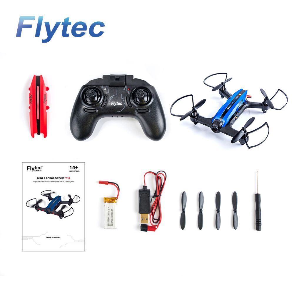 Flytec T18D RC Quadcopter Mini Racing Drone 4CH 6 axis UFO with Wifi FPV 720P HD Camera Height Hold Mode RTF Blue