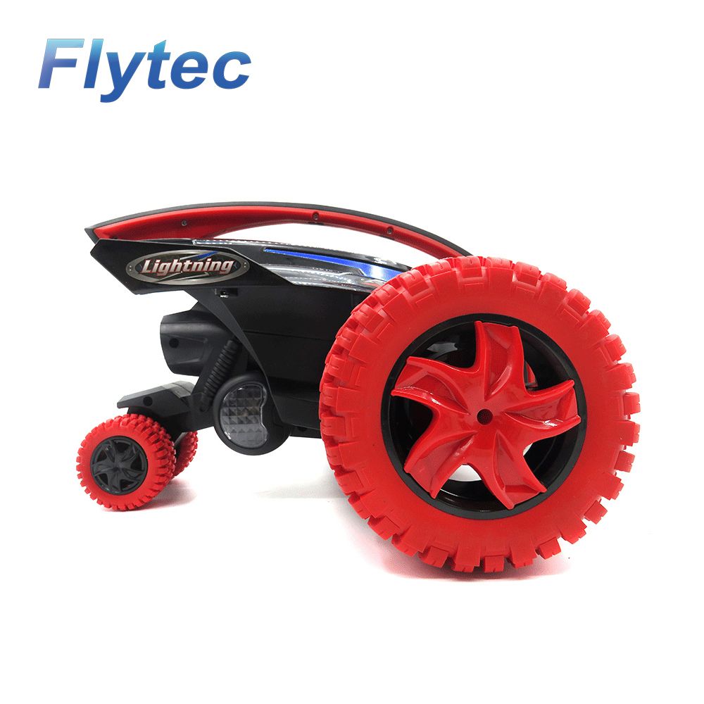 Flytec 015 RC Car 360 Degree Bouncing Rotation Devil Fish Crazy Gyro Truck Rock With Light RTR Red