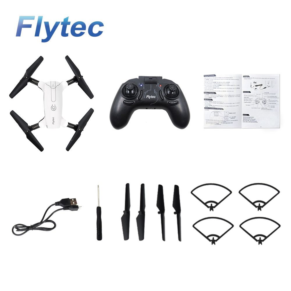 Flytec T17 Foldable Selfie RC Drone with 720P Double Cameras Wifi FPV Optical Flow Positioning Altitude Hold Gesture Taking Photo RC Quadcopter RTF