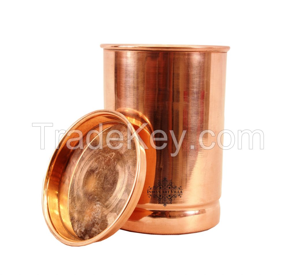 Copper Plain Glass ring no. 1 with Lid