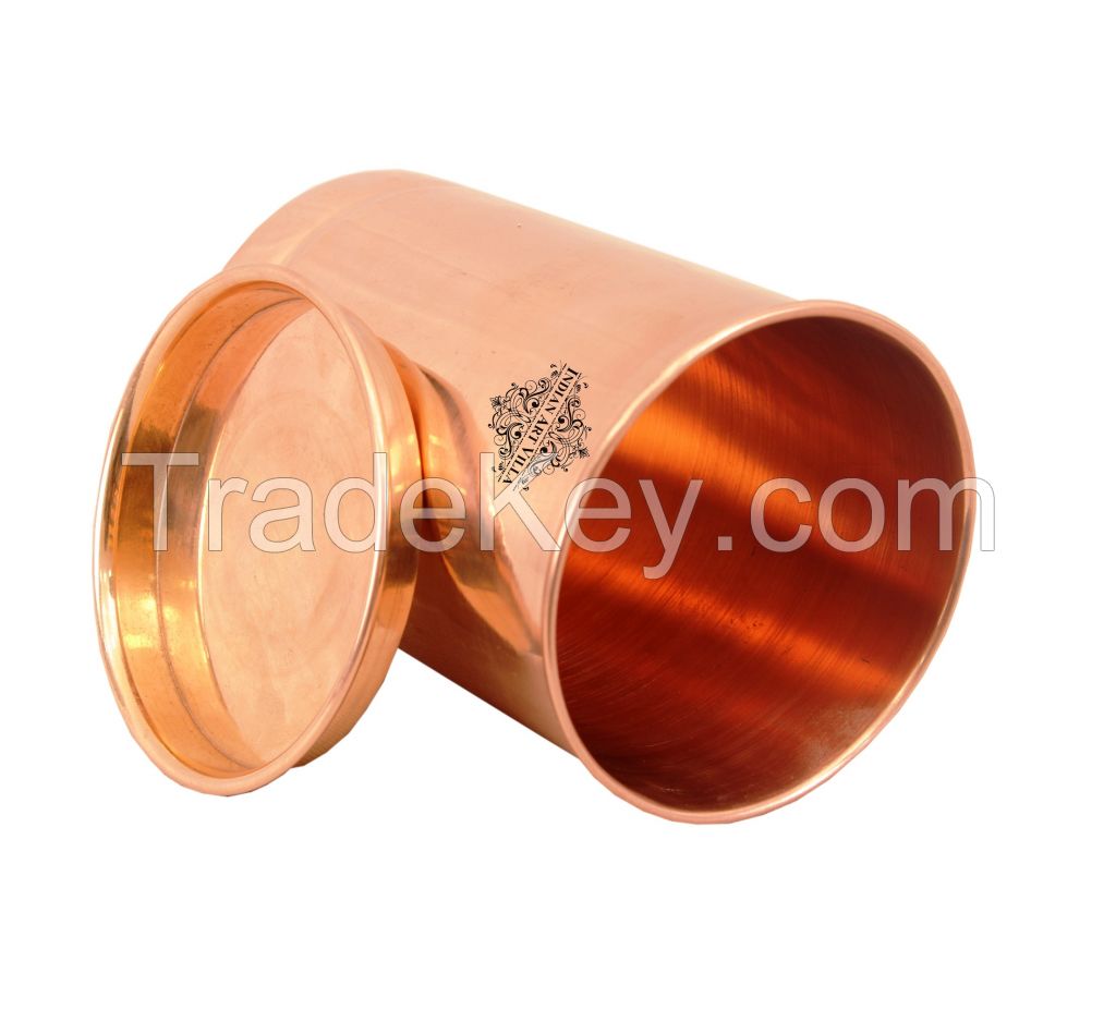 Copper Plain Glass ring no. 1 with Lid