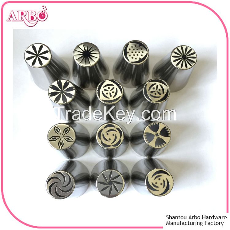 FDA LFGB certificated Stainless Steel Russian Nozzles Decorating Cakes Cake Icing Decoration Pastry Tips