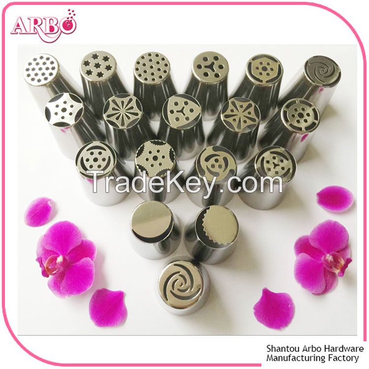 FDA LFGB certificated Stainless Steel Russian Nozzles Decorating Cakes Cake Icing Decoration Pastry Tips