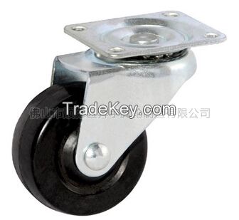 Light-Duty black Hard Rubber Caster with brake 