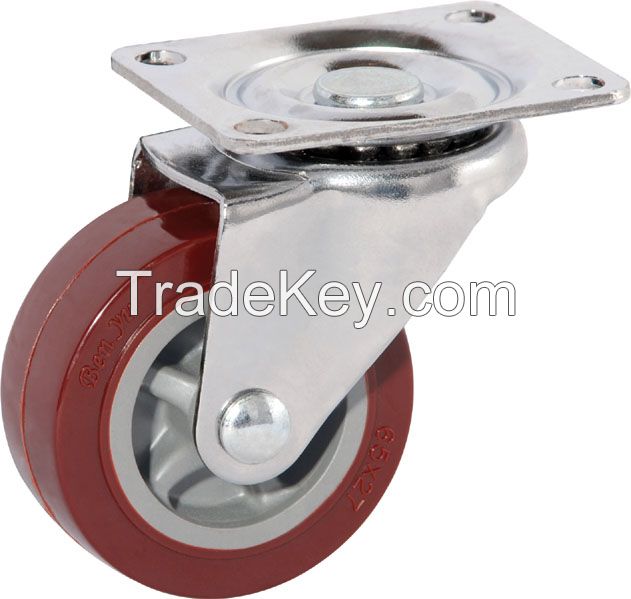 High quality  Light-duty patent Polyurethane casters with brake or not