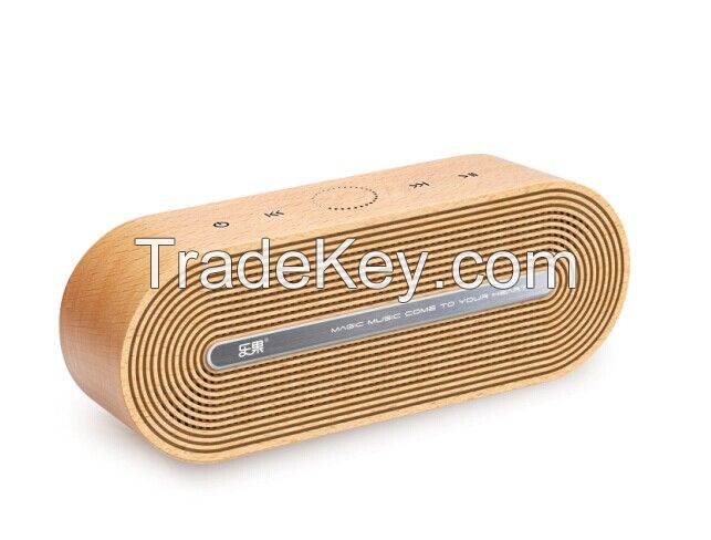 Wooden and fabric bluetooth speaker