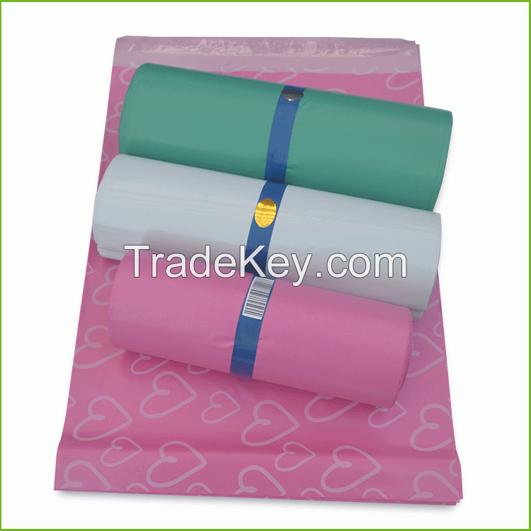 Custom printed solid poly mailer pink plastic mailing bags