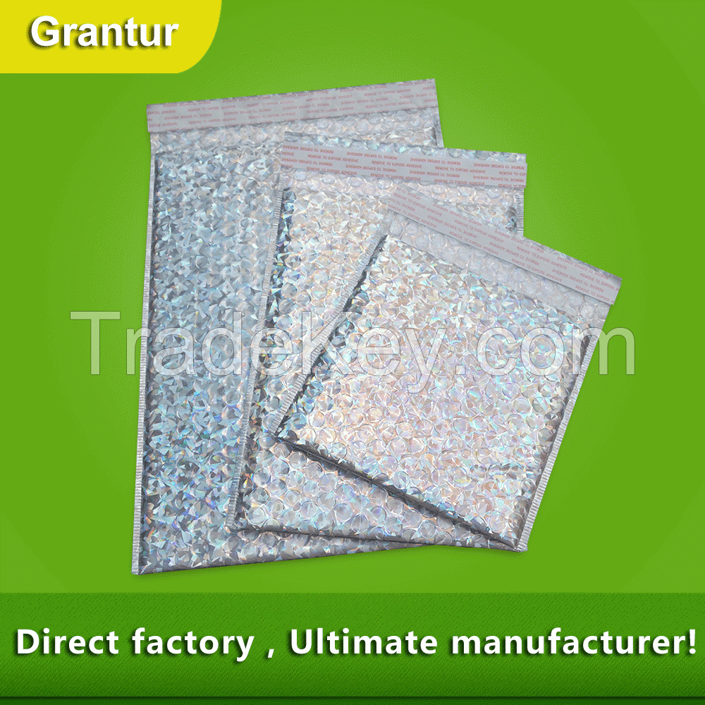 Holographic Bubble Mailer Custom Padded Envelopes Metallic Bubble Mailer