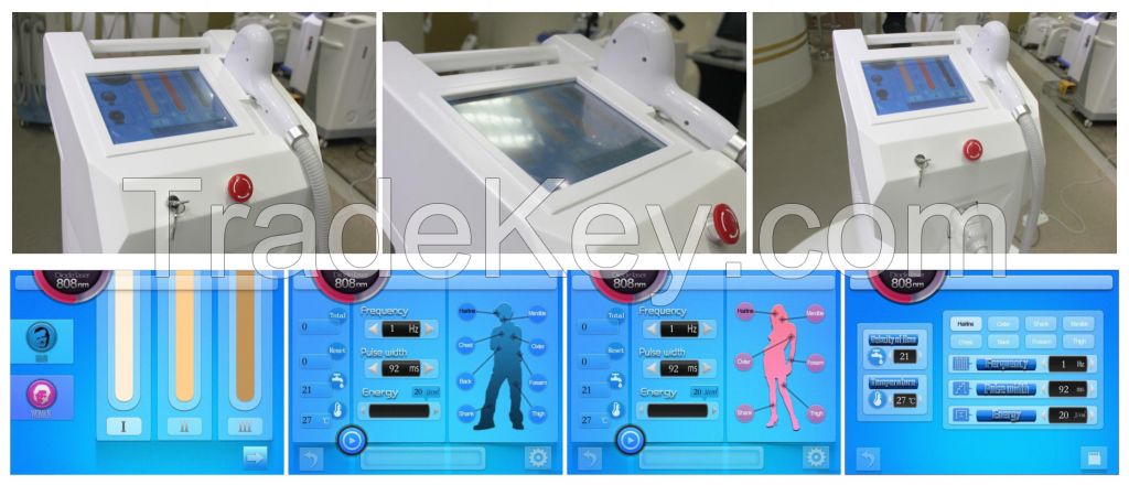 Vertical 810 Nm / 808nm Diode Laser Alexandrite Candela Laser Hair Removal Machine