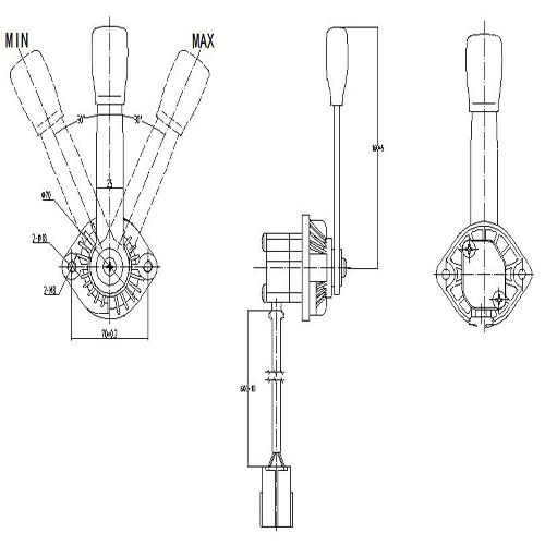 electronic remote throttle with handle