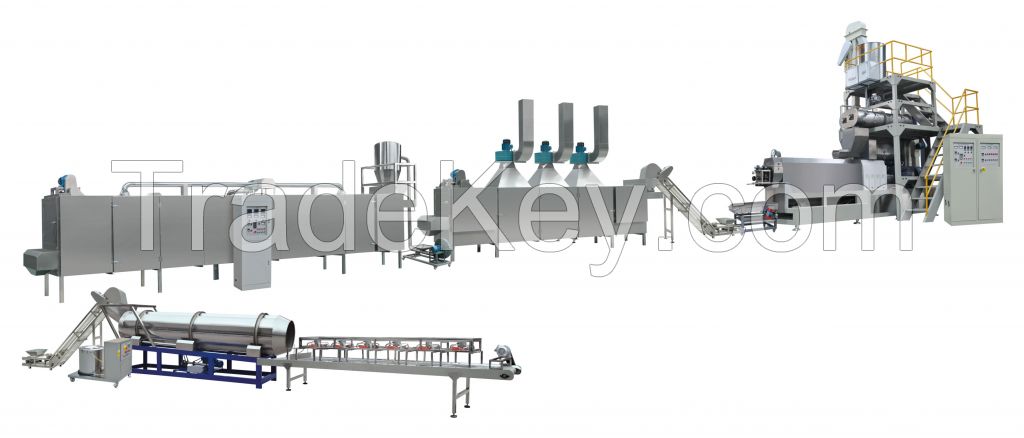 Extrusion floating fish feed production line