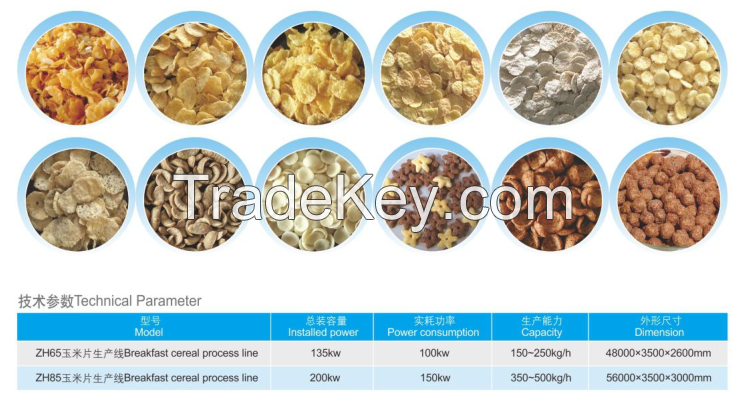 Stainless steel corn flakes processing line