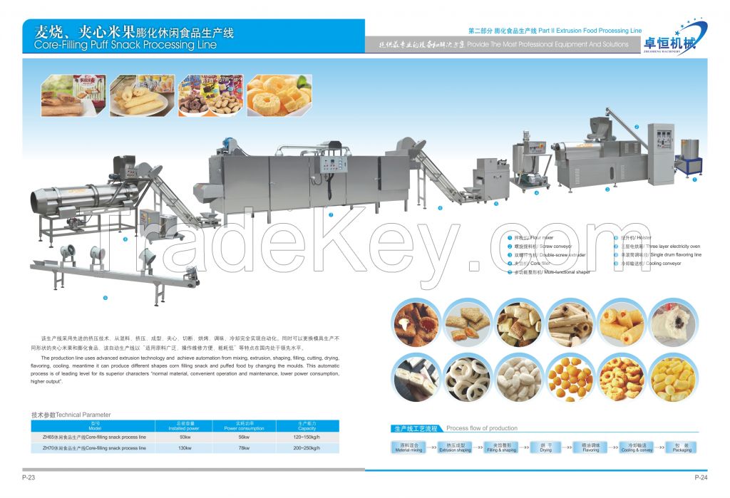 High technology quality core filling snack food extruder