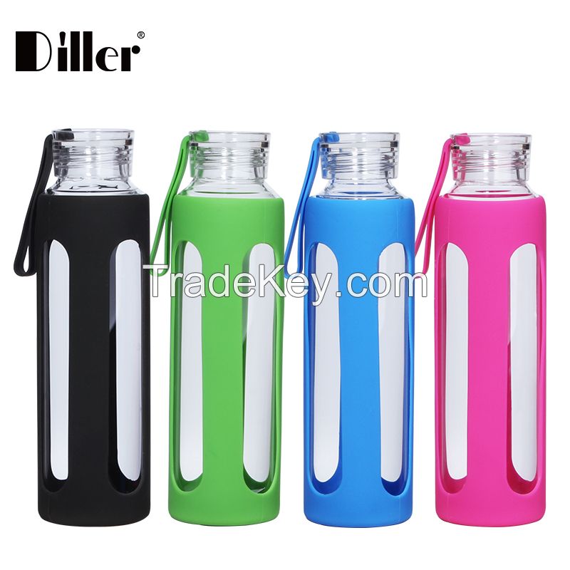 Wholesale hot selling promotional gift glass bottles water bottle