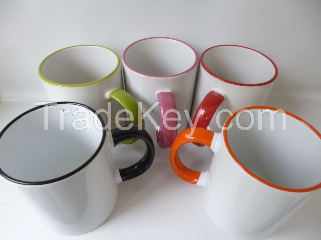 11oz White Coated Sublimation Ceramic Mug Can Add Logo