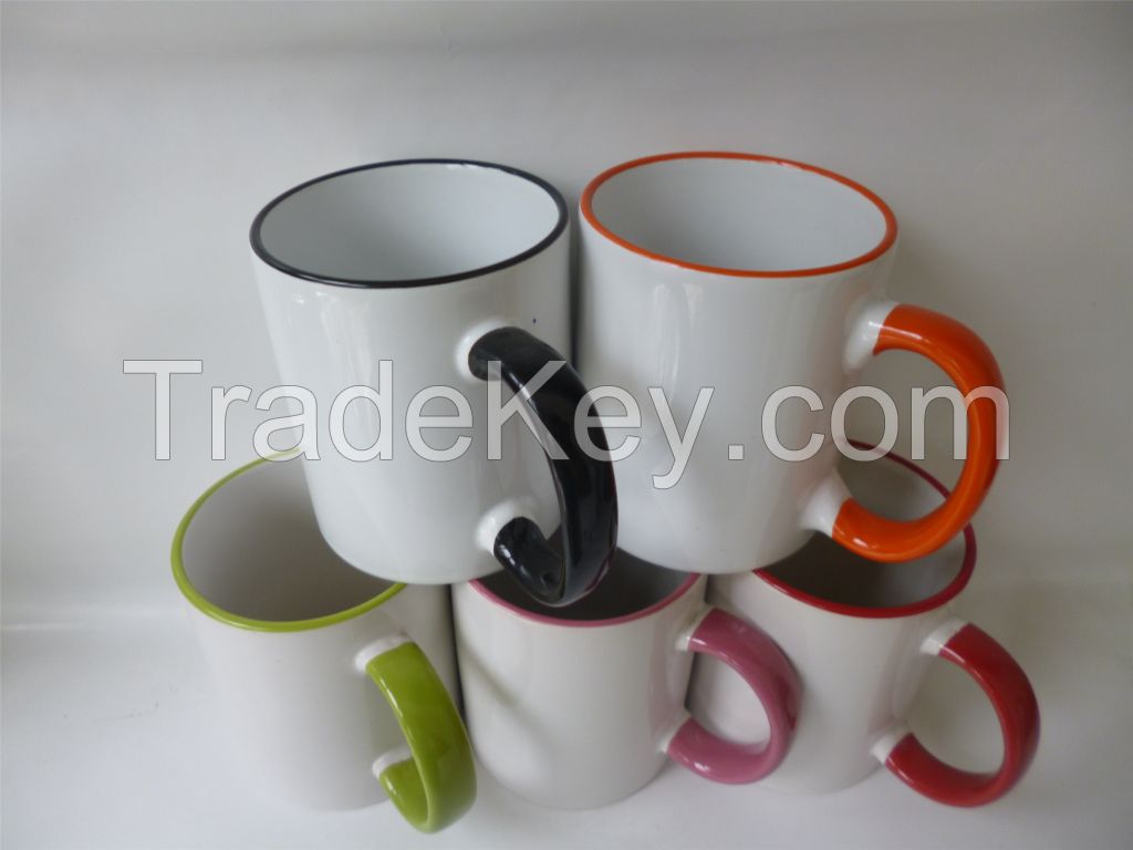11oz White Coated Sublimation Ceramic Mug Can Add Logo