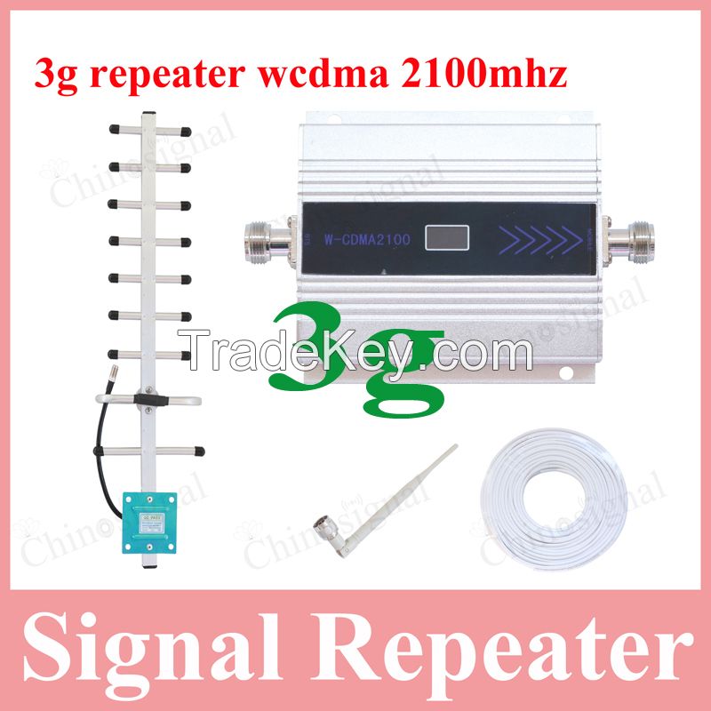 High quality lcd display cellphone new repeater 3g booster wcdma 2100mhz mobile phone 3g signal amplifier yagi 3g antenna 2017