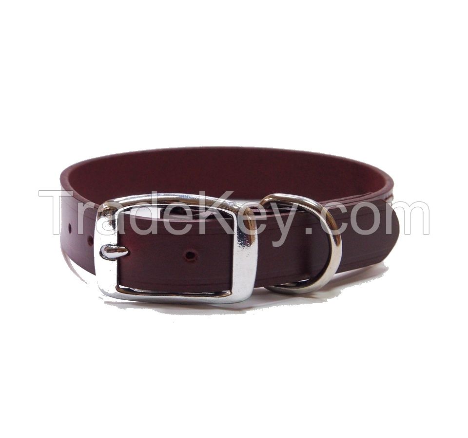 Rolled Leather Dog Collar, Martingale Dog Collar 