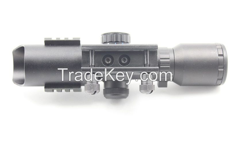 1.5-5x32E compact riflescope with tri-rail and 3 color illuminated reticle