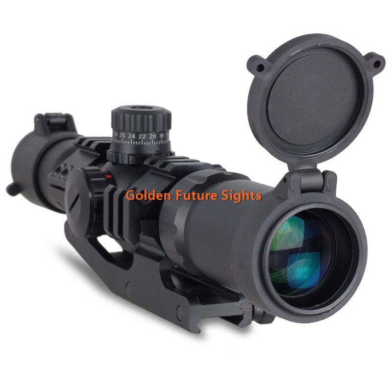 1.5-4x30 tri-color illuminated Reticle Hunting RifleScope with Horse Shoe Prism reticle