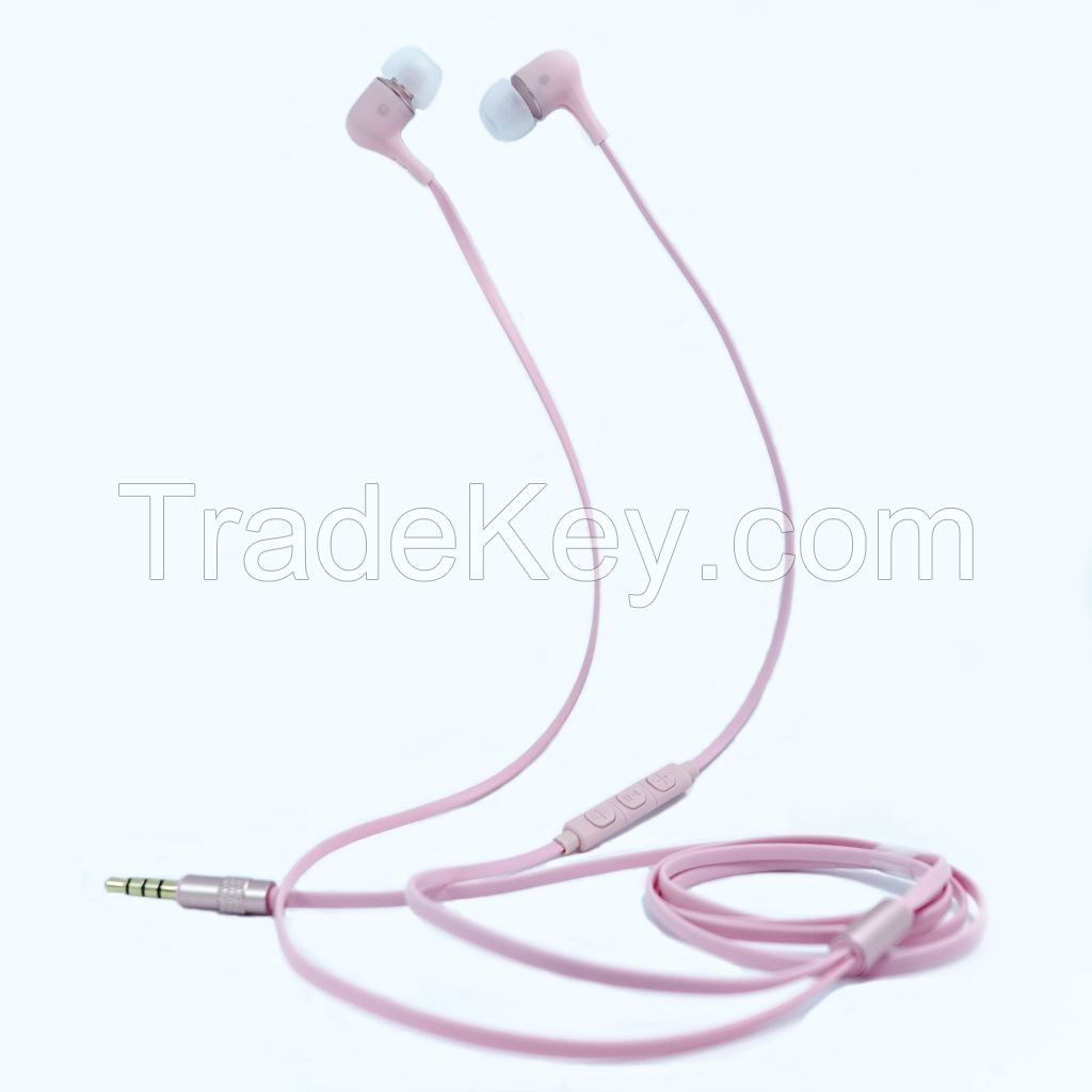 Pop colored in-ear earphone with mic for Apple IPhone HTC Samsung Nexus Xiaomi Hauwei Vivo X6Pro