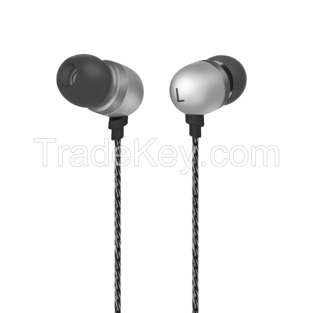 Diomix  In-ear Metal Earphones with volume + mic for iPhone 6/6S Plus, iPad, Samsung, Nexus and more