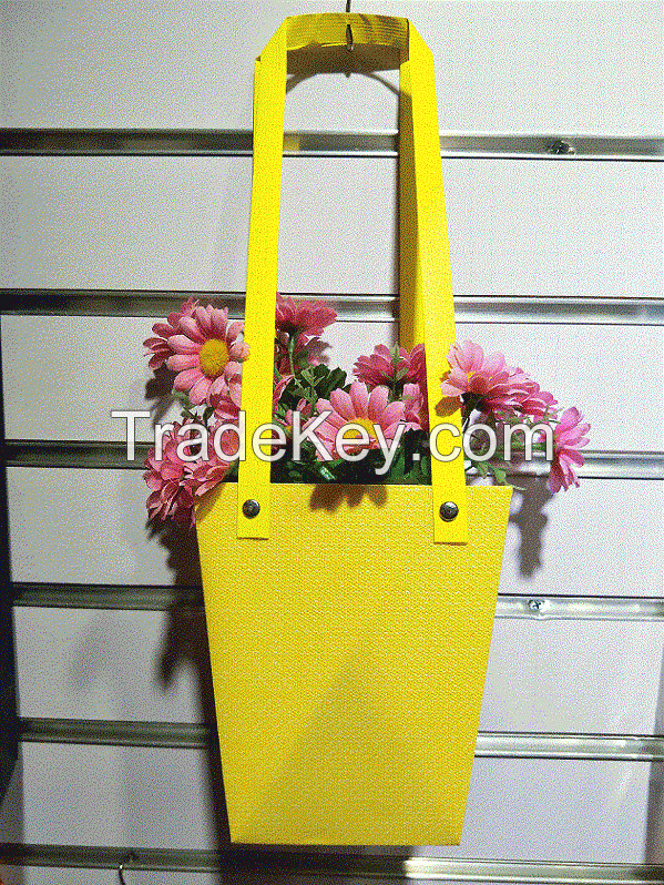 Hexagonal Pattern Waterproof Flower Carry Bag Gift Bag PP Bag with Flat Handles
