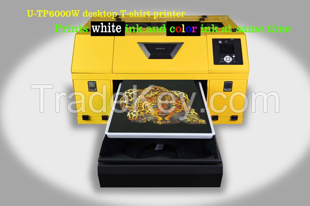 Fast and big digital prints white and color inks at same time DTG printer