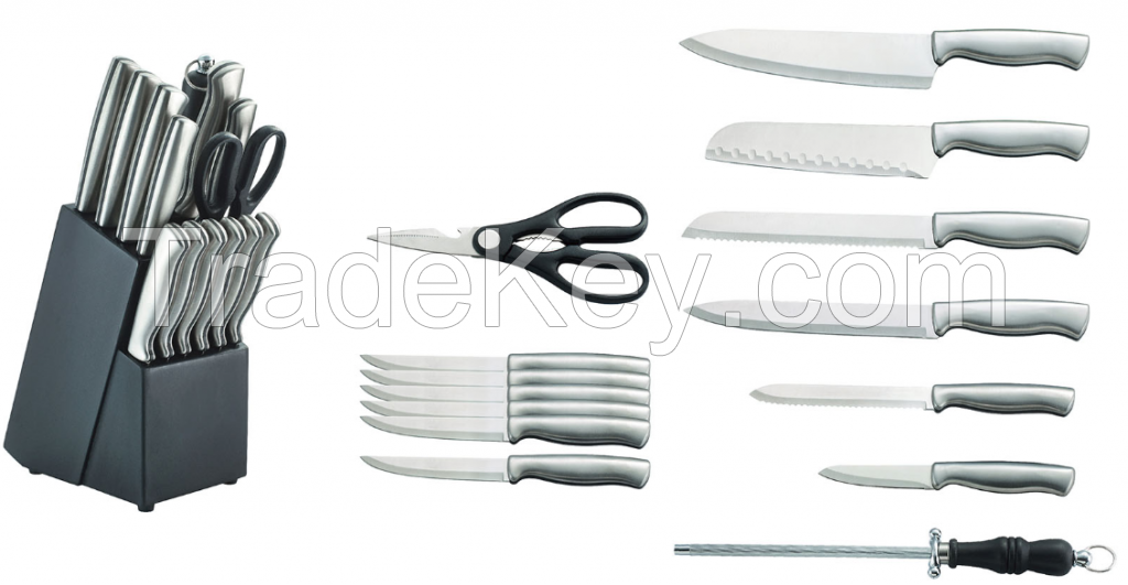 15piece stainless steel hollow handle  knife set