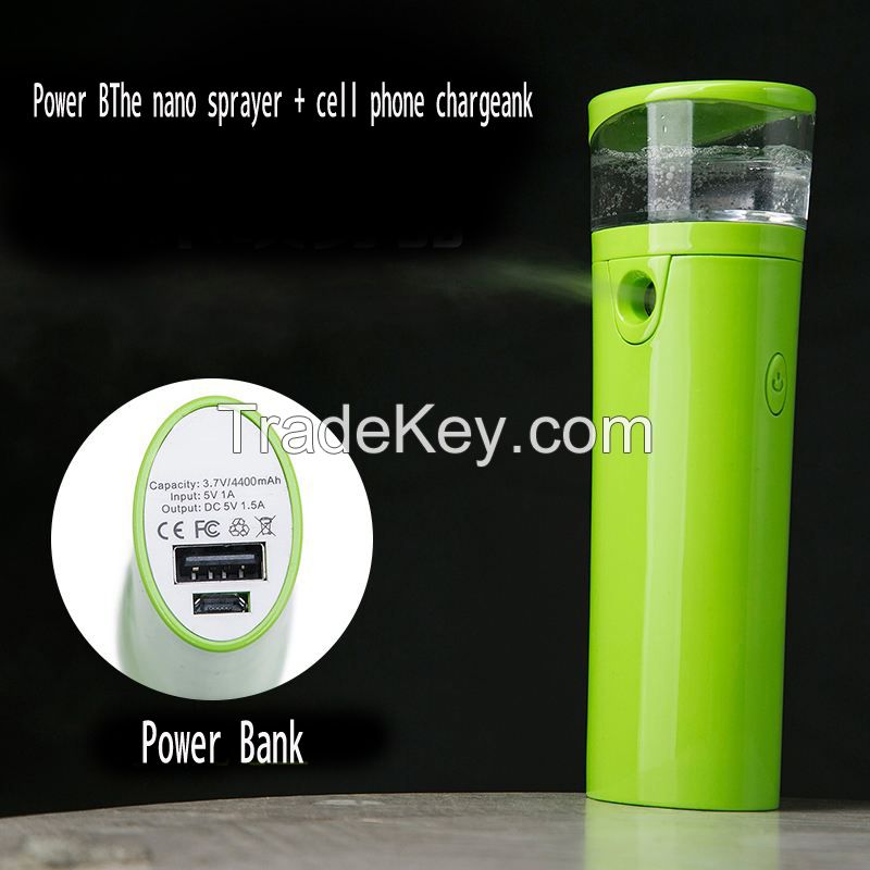 2017 nanometer spray water meter and humidifier and rechargeable device 2600mAh power banks
