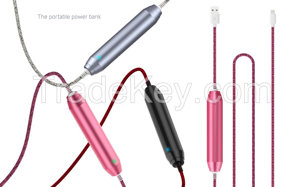 Fashion 2600mAh power banks mobile data line,when the phone does not charge,automatically charge the power bank