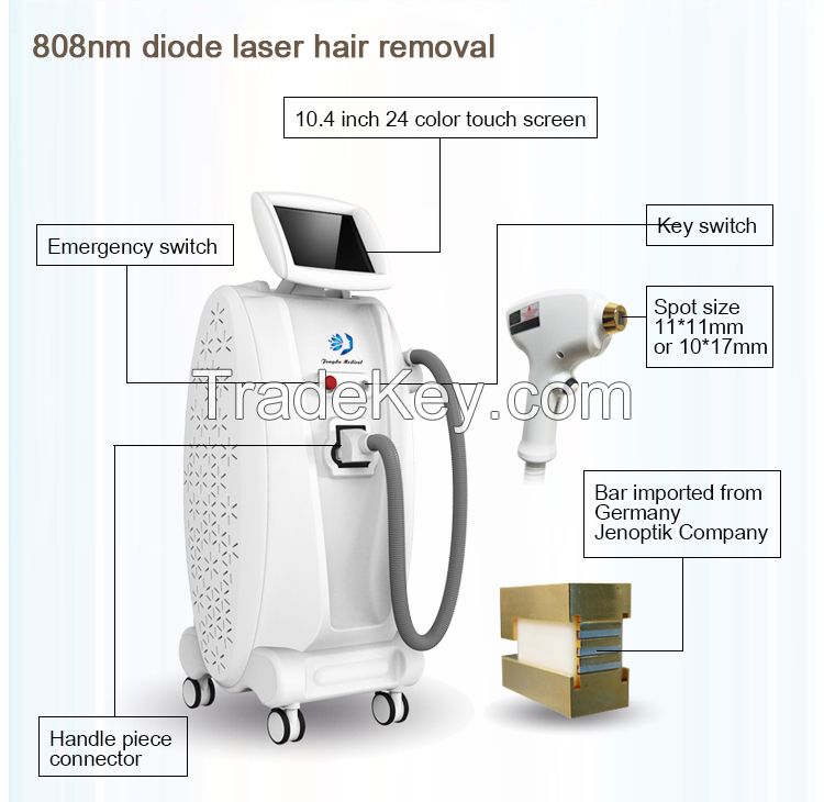 Hair Removal Vertical 808nm Diode Laser Beauty Salon Equipment ATE Equipment