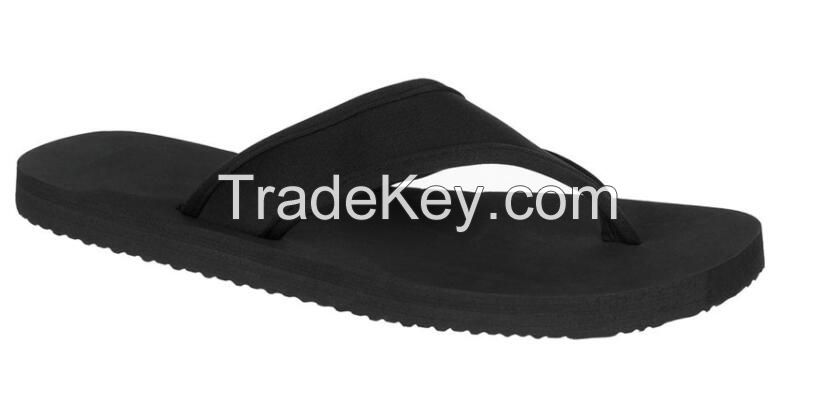 Man EVA Molded PVC Strap BLACK Flip Flops Slippers