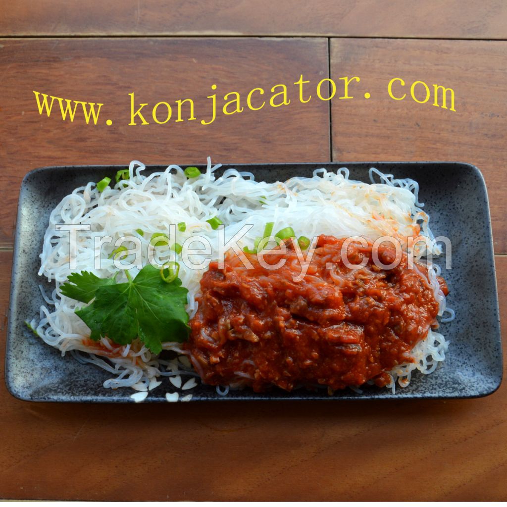 Fat free low calories rich fiber konjac shirataki noodles