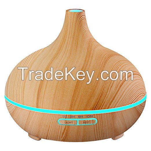 WF301    Wafue 300ml Wooden Grain Aromatherapy Essential Oil Diffuser