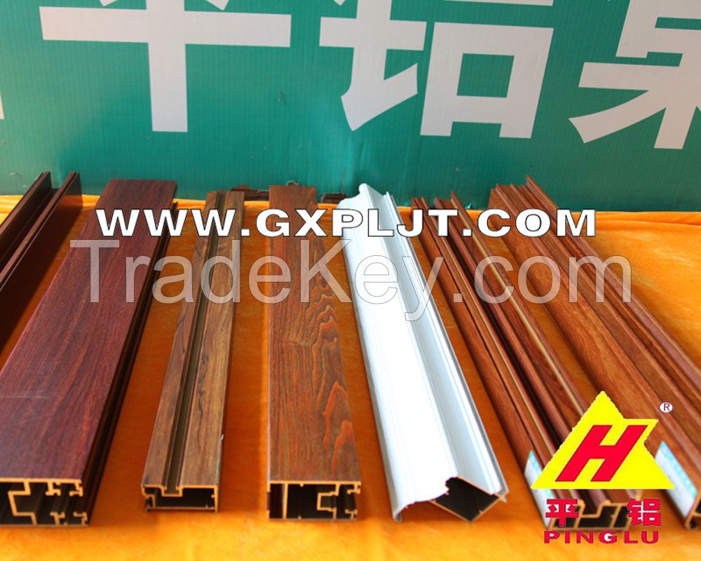 Low price supply wooden grain aluminium profiles