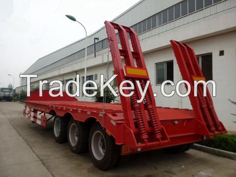 Low Bed Semi Trailer for transport Heavy Duty Equipment and Construction Machinery