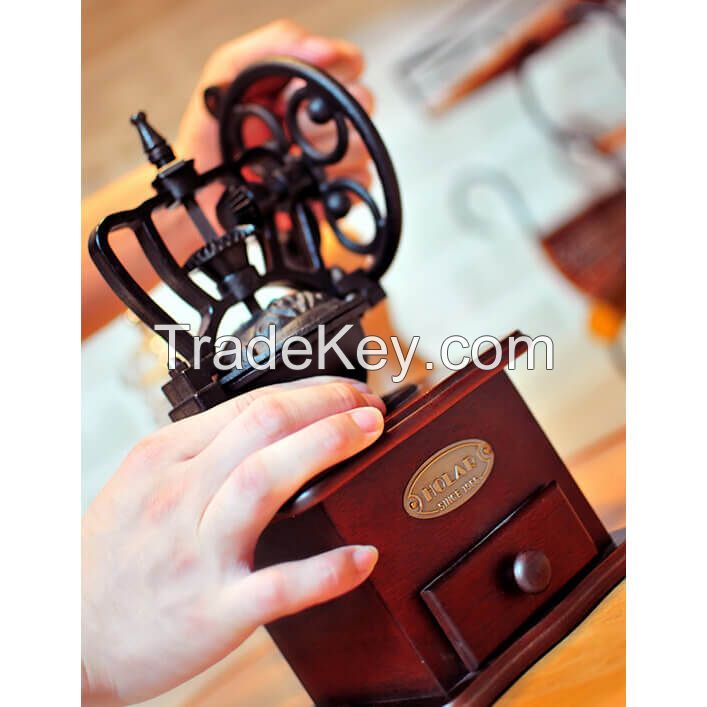 [Holar] Hand-crank Roller Coffee Grinder with Rubber Wood 100% Taiwan Made